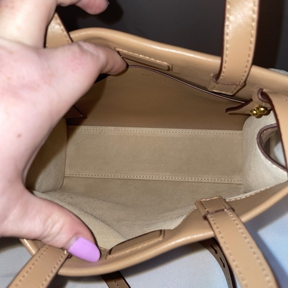 VOORT STUDIO Belgian Designer Mini Bag Sand Tan Purse Crossbody W Strap NEW $833 - Picture 9 of 16